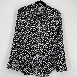 Victoria's Secret Intimate Black & White Cherries‎ Women's size S Shirt & Pants